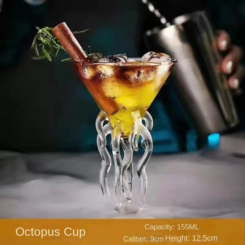 Glass Cocktail Glasses Barware Creative Quirky Red Wine Champagne Goblet Octopus Swan Party Drinkware