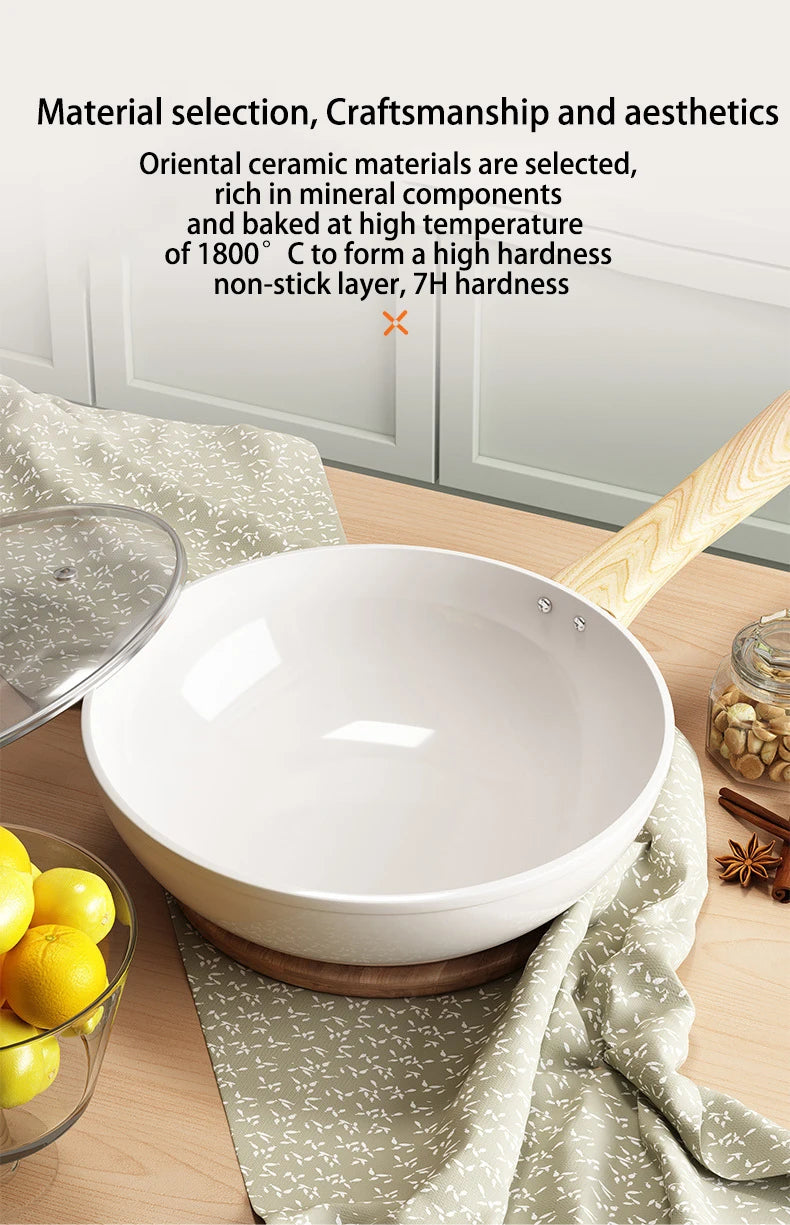 30cm Ceramic Wok Frying Pan - Non-Stick Skillet for Induction & Gas Stove
