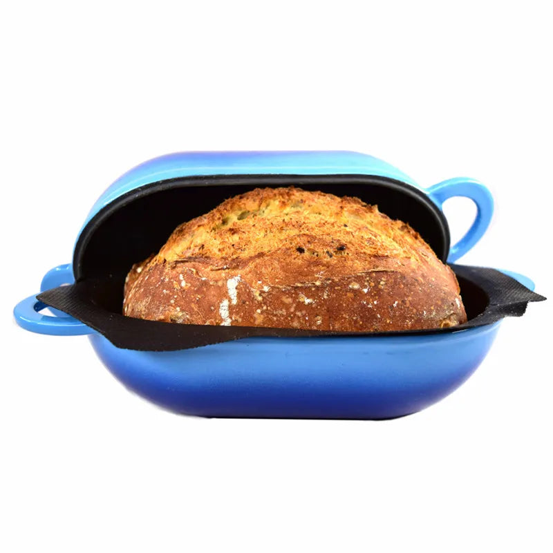 Enameled Cast Iron Dutch Oven - 9" Oval Loaf Pan for Sourdough Bread Baking