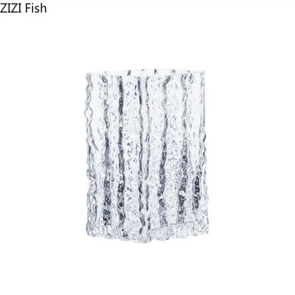 Transparent Glacier Glass Vase Hydroponics Flowers Pots Desk Decoration Flower Arrangement Minimalism Floral Vases Modern Decor