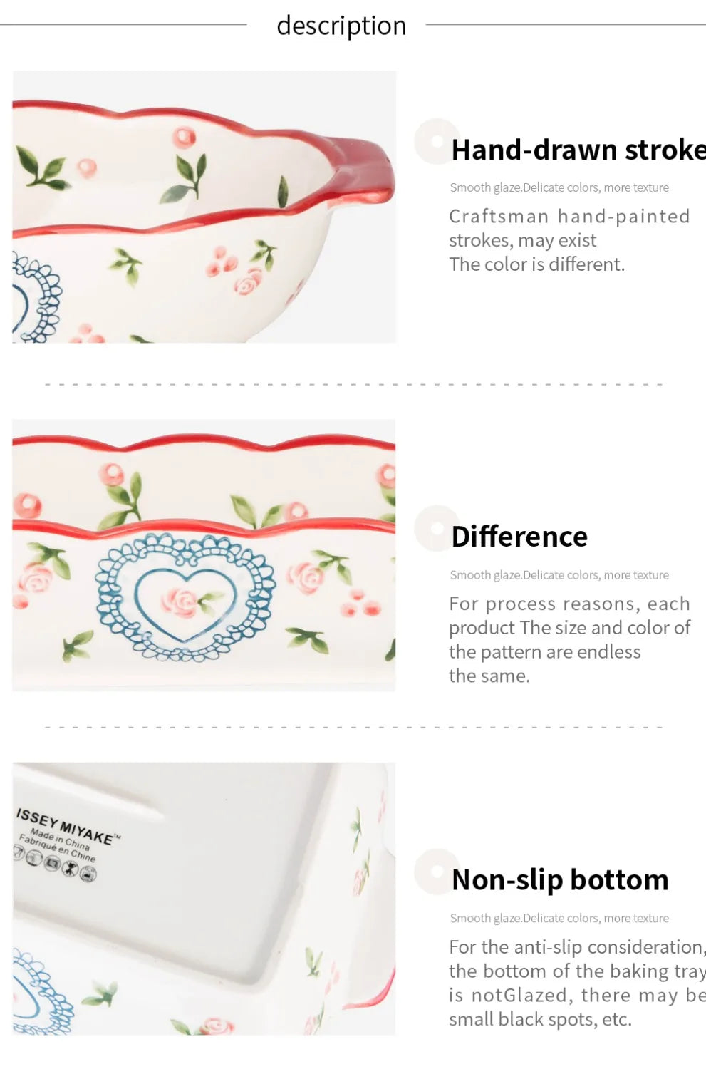 Ceramic Baking Dish Roasting Lasagna Pan  Rectangular Dish Bakeware Pan With Handle Oven Kitchen Baking Tool