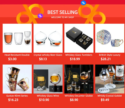 Whisky Beer Glass Cup - Rotating Belly Tumbler for Cocktails & Brandy