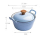 22cm Enameled Mini Cast Iron Dutch Oven For Cooking Stew Meat and Bread Baking Heavy type 2 L Cast Iron Casserole Dish Soup Pot