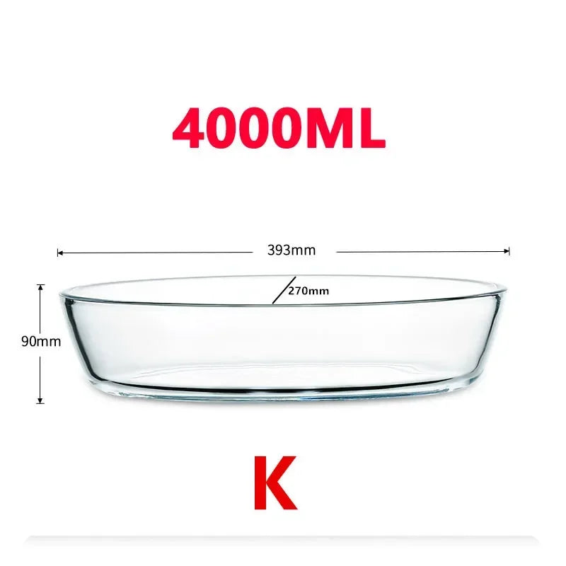 Large Capacity Toughened Glass Baking Dish Pan Oven Basics Plate Bakeware Non-Stick Kitchen Tool Cheese Rice Storage Tray