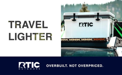 RTIC Ultra-Light 52 Quart Hard Cooler Insulated Portable Ice Chest Box for Beach, Drink, Beverage, Camping, Picnic, Fishing, Boa