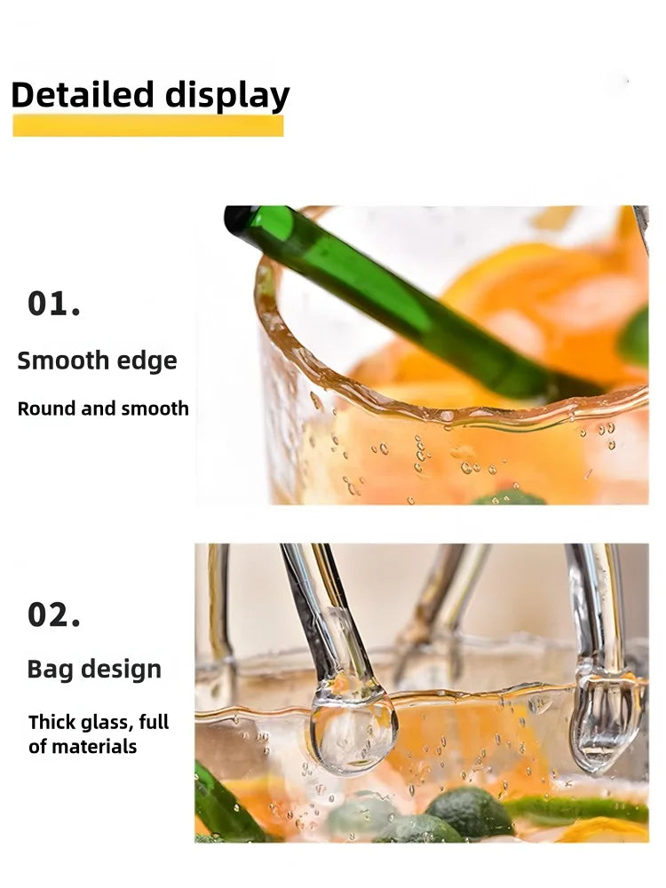 Ins Creative Vase Large Capacity Juice Glass Cup Water Raised Flower Arrangemen Handbag Glass Vase Fish Farming Vases Decoration