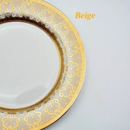 Luxury Gold Rim Ceramic Plates Sets China Porcelain Gold Dinner Set Royal Tableware Gold Tableware
