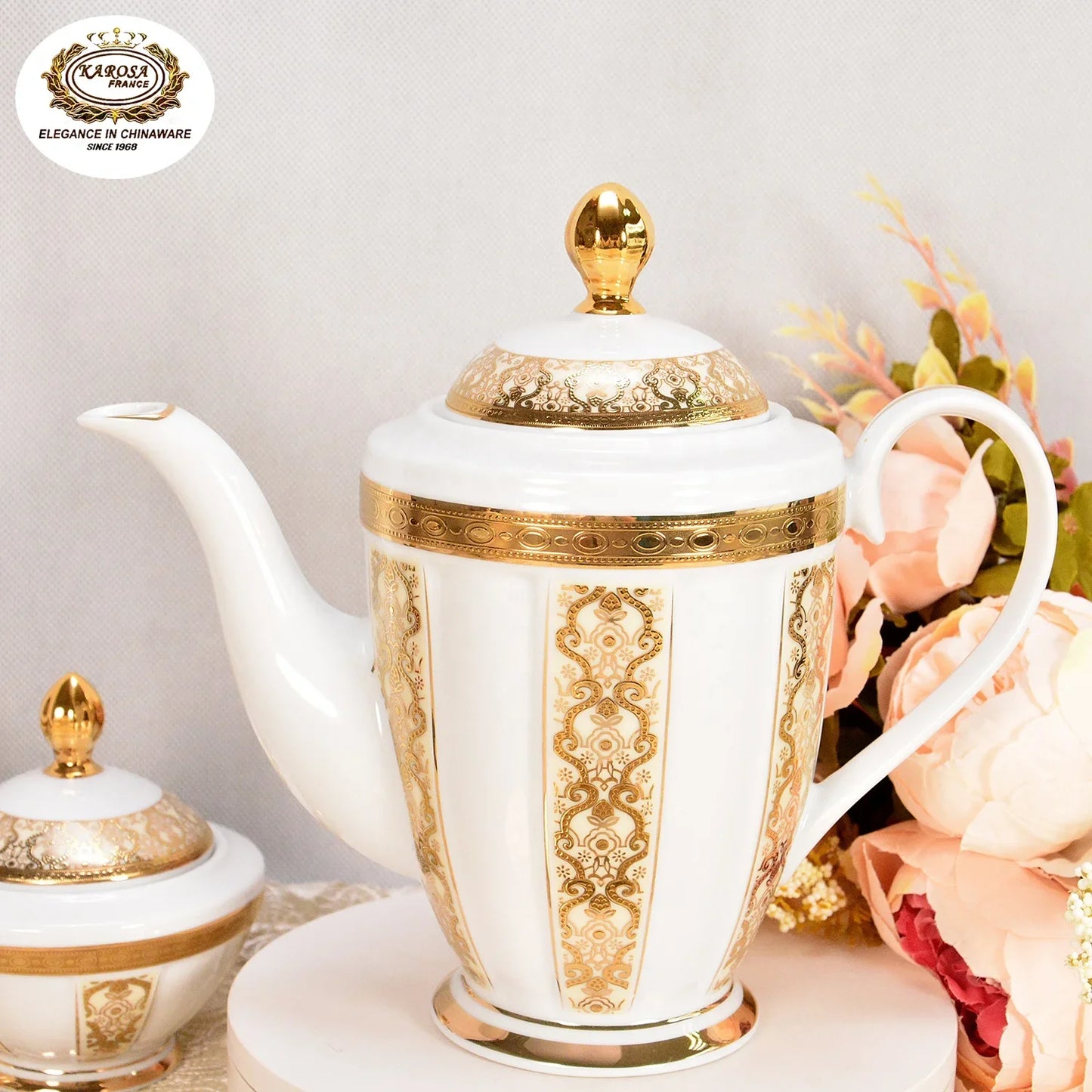 Luxury Gold Rim Ceramic Plates Sets China Porcelain Gold Dinner Set Royal Tableware Gold Tableware