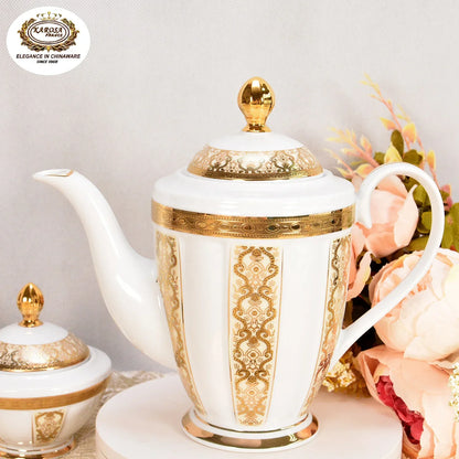 Luxury Gold Rim Ceramic Plates Sets China Porcelain Gold Dinner Set Royal Tableware Gold Tableware