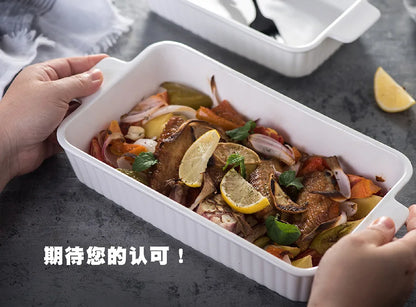 Porcelain Dishes Kitchen Accessories Bakeware Bread Pan Ceramic Baking Tray Cooking Utensils Tools Gadgets Oven