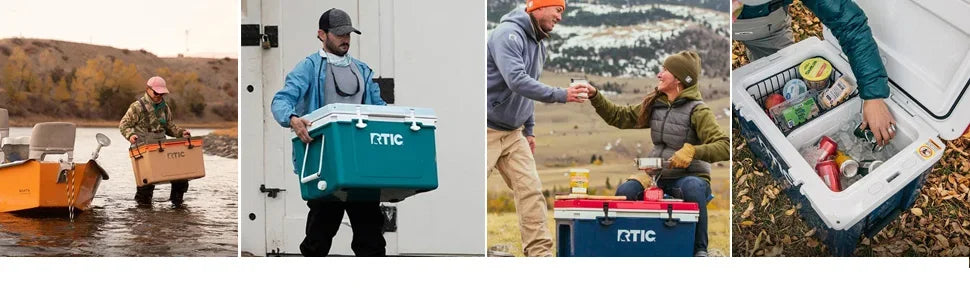 RTIC Ultra-Light 52 Quart Hard Cooler Insulated Portable Ice Chest Box for Beach, Drink, Beverage, Camping, Picnic, Fishing, Boa