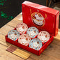 Japanese Hand Drawn Cartoon Tableware Ceramic Bowls Creative Gift Bowls and Chopsticks Set
