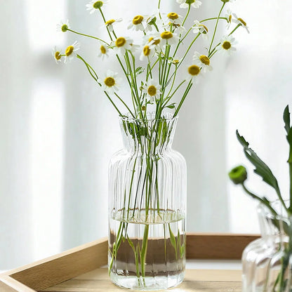 1pc Nordic Creative Transparent Vases Glass Plant Bottle Flower Pot Hydroponic Terrarium Arrangement Container Table Vase Decor