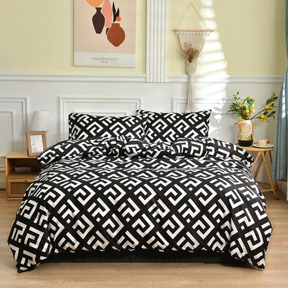 Black and White Bedding Set for Double Bed sabanas cama matrimonial Queen/King Comforter Sets Single Duvet Cover with Pillowcase