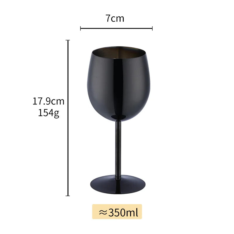 2PCS 350ml Wine Glass Stainless Steel Gold Goblet Champagne Cups Metal Juice Drinking Glass Luxury Barware Kitchen Tools