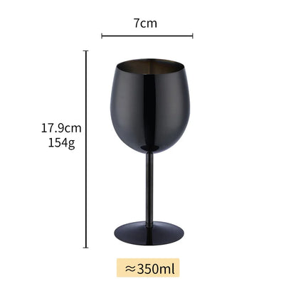 2PCS 350ml Wine Glass Stainless Steel Gold Goblet Champagne Cups Metal Juice Drinking Glass Luxury Barware Kitchen Tools