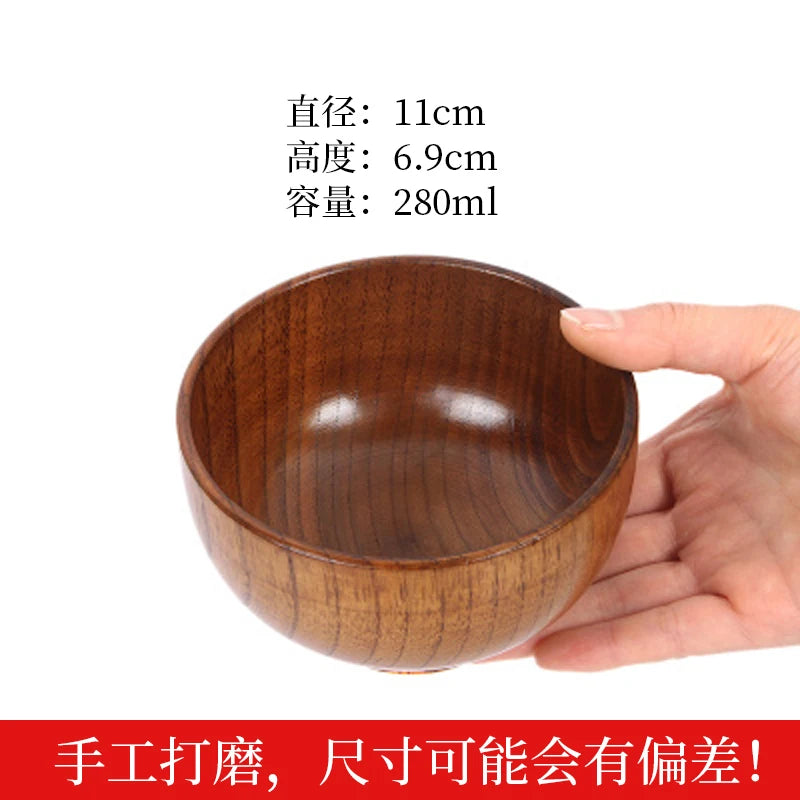 Japanese Wooden Tableware Set Bowl Chopsticks Spoon Tray Solid Wood Children's Tableware Set Tableware Kitchen Accessories