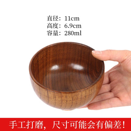 Japanese Wooden Tableware Set Bowl Chopsticks Spoon Tray Solid Wood Children's Tableware Set Tableware Kitchen Accessories