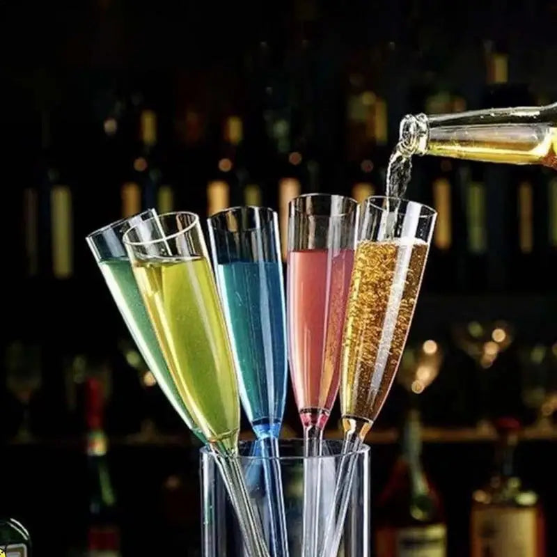 Champagne Flutes For Pool 6pcs Acrylic Wine Glasses Floating Champagne Flutes Juice Beverage Drinking Cups Novelty Drinkware For