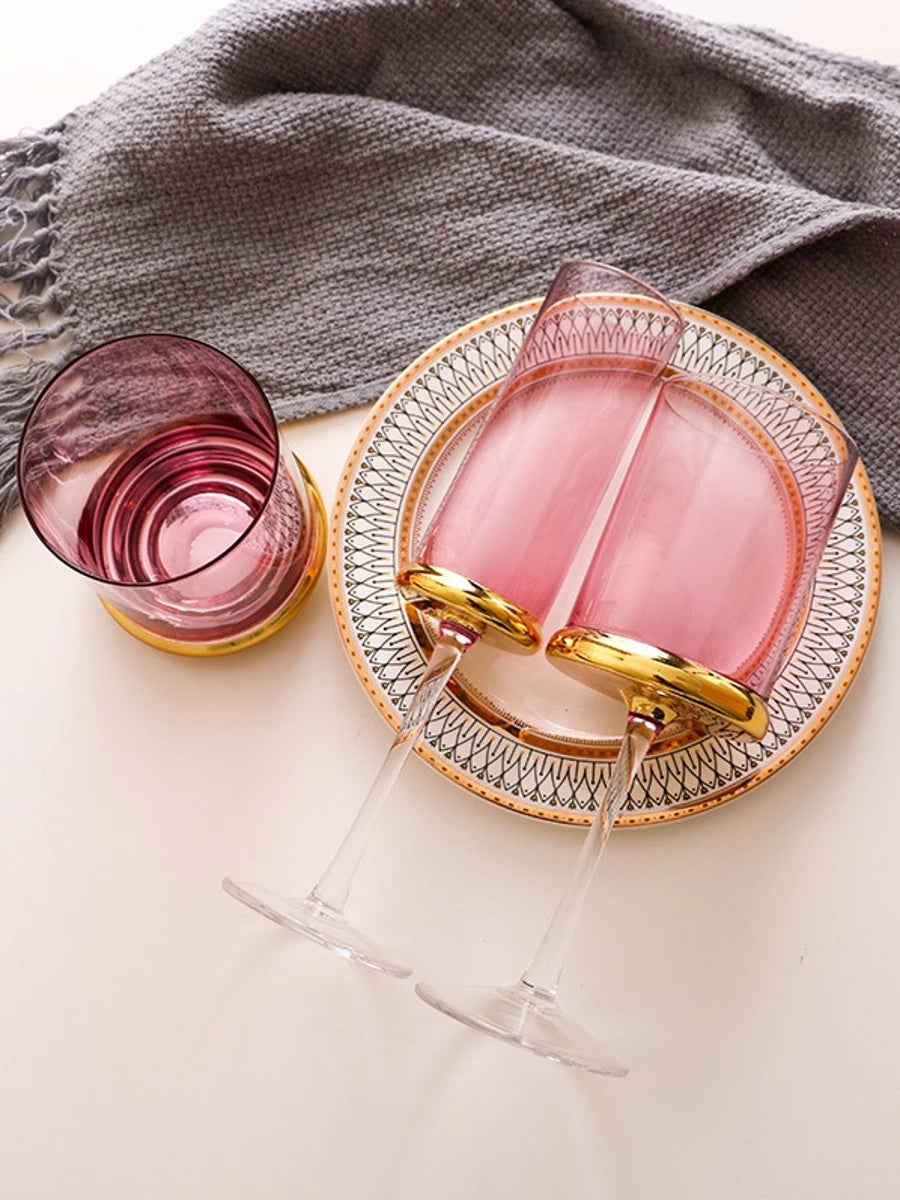 Nordic Gold Red Wine Glass Crystal Glass Champagne Glass Home Juice Glass Goblet Wine Glass Model Room Bar Barware