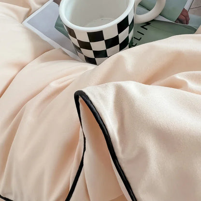 Black Color Bedding Set For Adults Simple Style Double Bed Sheet Sets Single/Queen/king Bed Cover Full Set Plain Bedding 이불세트