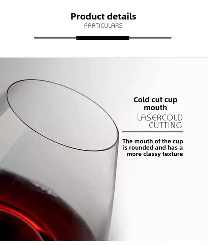 كأس نبيذ كريستالي بورجوندي سعة 720 مل، تصميم عصري فاخر مزخرف، آمن للاستخدام في غسالة الأطباق، هدية أنيقة للاستخدام المنزلي لتذوق النبيذ