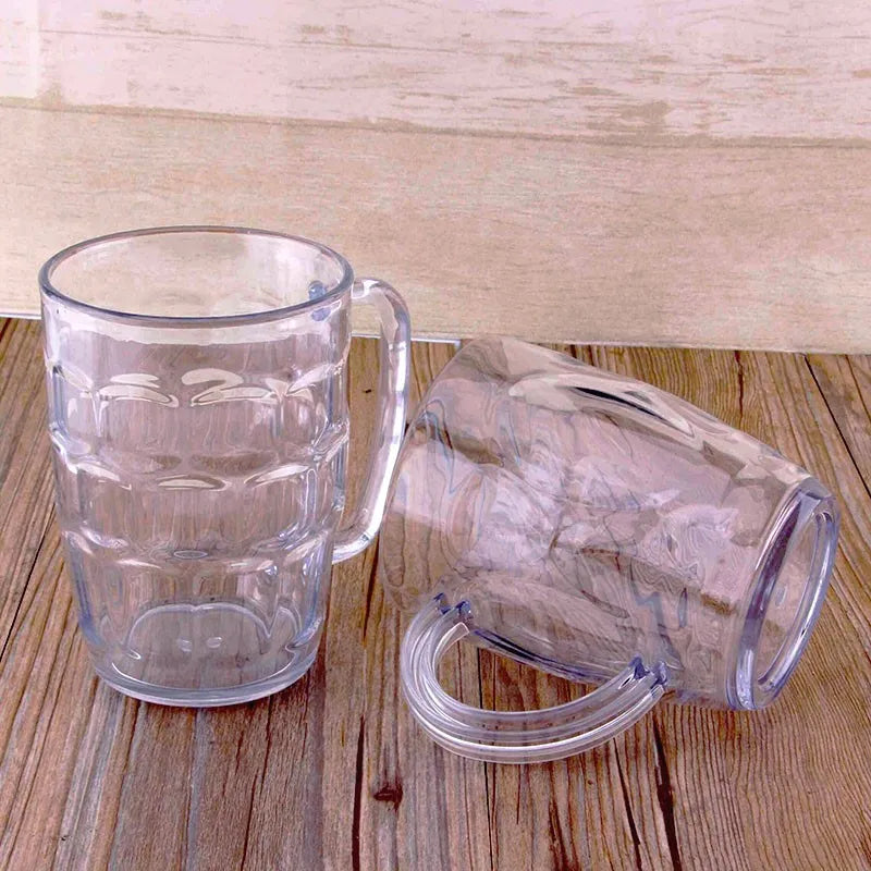 Unbreakable 3 Sizes Acrylic Beer Cup KTV Large Beer Cup Plastic Drinks Cups Breakfast Milk Coffee Water Mug Barware Drinkware