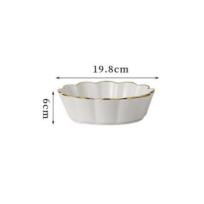 Gold Stroke Ceramic Plate Set - Creative Hammer Decorative Dinner Plates & Steak Dishes