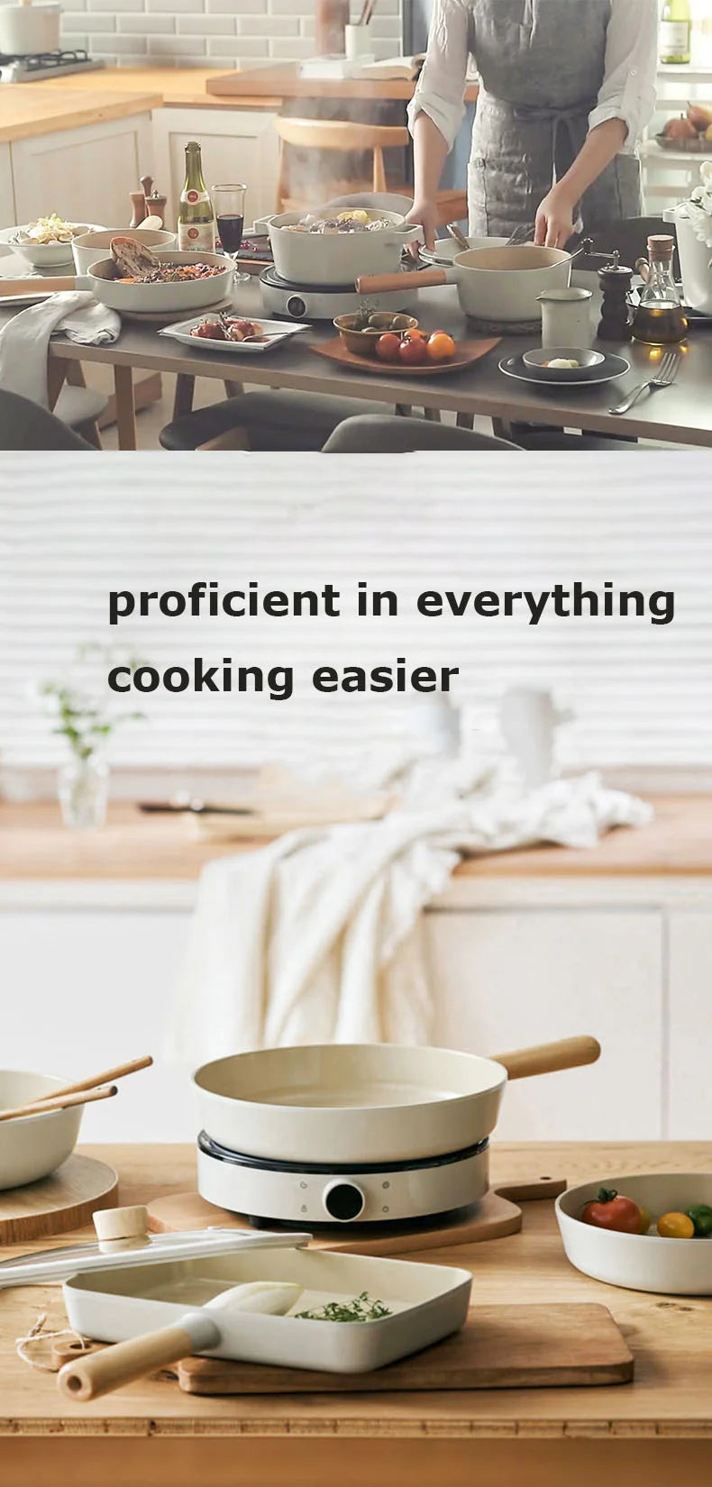 Korean Ceramic Non-Stick Wok - Milk Pot Frying Pan for Induction & Gas Stove