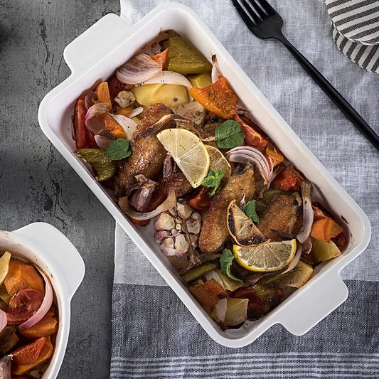 Porcelain Dishes Kitchen Accessories Bakeware Bread Pan Ceramic Baking Tray Cooking Utensils Tools Gadgets Oven