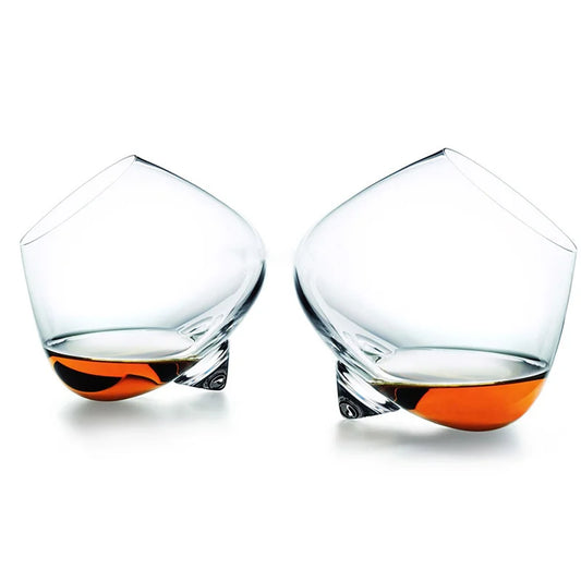Whisky Beer Glass Cup - Rotating Belly Tumbler for Cocktails & Brandy