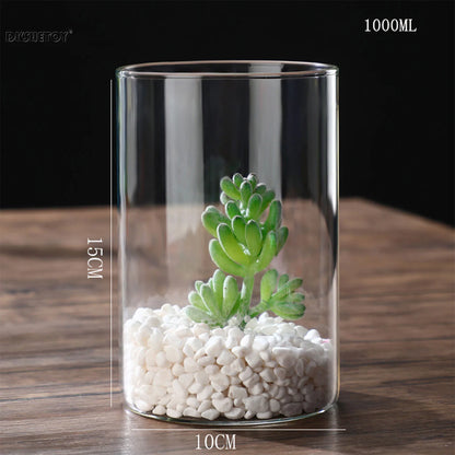 Glass Flower Vase desk decoration Modern Small Cylinder Flower Centerpiece Vases for Home Office Wedding Table