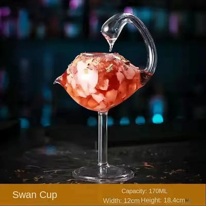 Glass Cocktail Glasses Barware Creative Quirky Red Wine Champagne Goblet Octopus Swan Party Drinkware