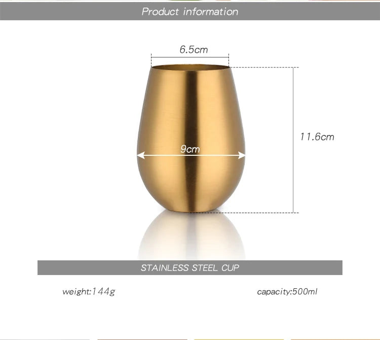 500ml Stainless Steel Beer Tumbler - Rose Gold Metal Drinking Cup for Bar & Outdoor