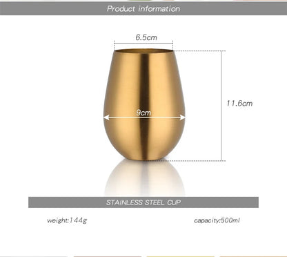 500ml Stainless Steel Beer Tumbler - Rose Gold Metal Drinking Cup for Bar & Outdoor