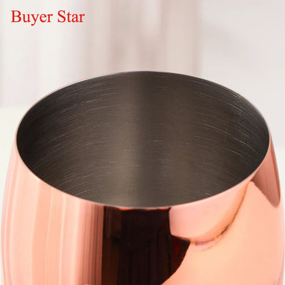 2PCS 350ml Wine Glass Stainless Steel Gold Goblet Champagne Cups Metal Juice Drinking Glass Luxury Barware Kitchen Tools