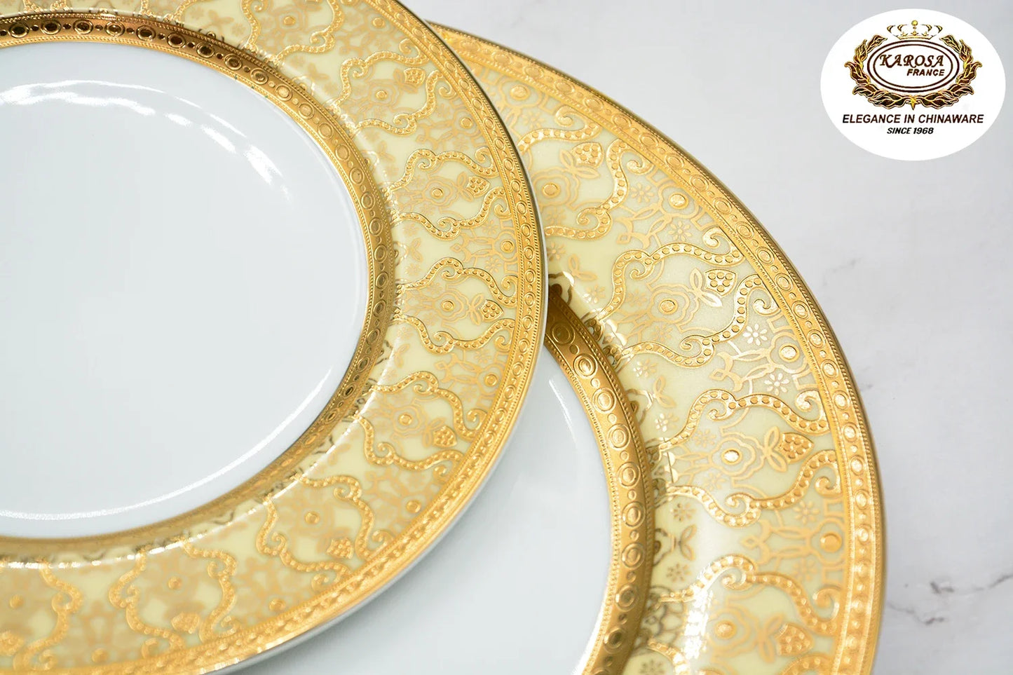 Luxury Gold Rim Ceramic Plates Sets China Porcelain Gold Dinner Set Royal Tableware Gold Tableware