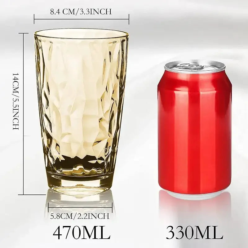 17 oz Plastic Tumblers Drinking Glasses Clear Acrylic Cups Wine Glassware Beverage Drinkware Tumbler for Poolside Party