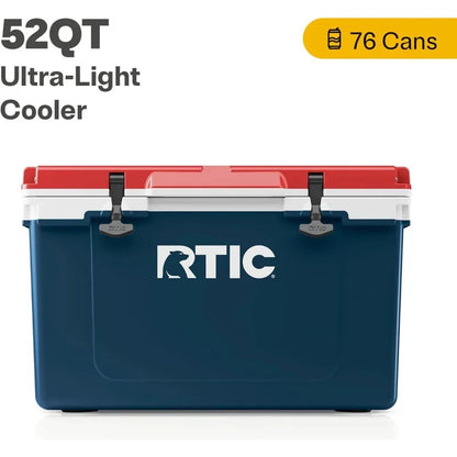 RTIC Ultra-Light 52 Quart Hard Cooler Insulated Portable Ice Chest Box for Beach, Drink, Beverage, Camping, Picnic, Fishing, Boa