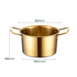 Gold Stainless Steel Stew Pots - Saucepan with Cover for Induction Cooker