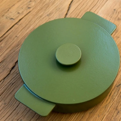 Nordic Cast Iron Enamel Pan 23-26cm - Uncoated Cookware for Soup, Stew & Seafood