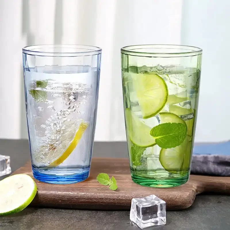 17 oz Plastic Tumblers Drinking Glasses Clear Acrylic Cups Wine Glassware Beverage Drinkware Tumbler for Poolside Party