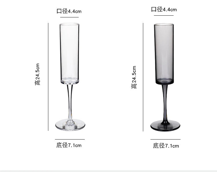 2Pcs Acrylic Champagne Glasses Wedding Party Flutes Bevel Wine Glass Home Bar Drinkware Party Valentine's Day Gifts