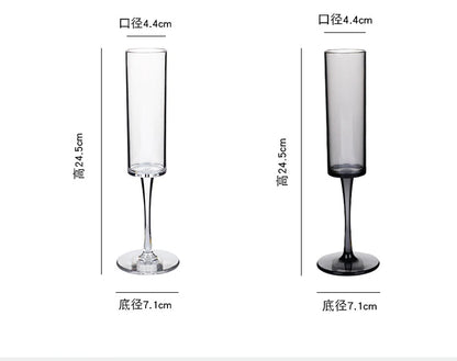 2Pcs Acrylic Champagne Glasses Wedding Party Flutes Bevel Wine Glass Home Bar Drinkware Party Valentine's Day Gifts