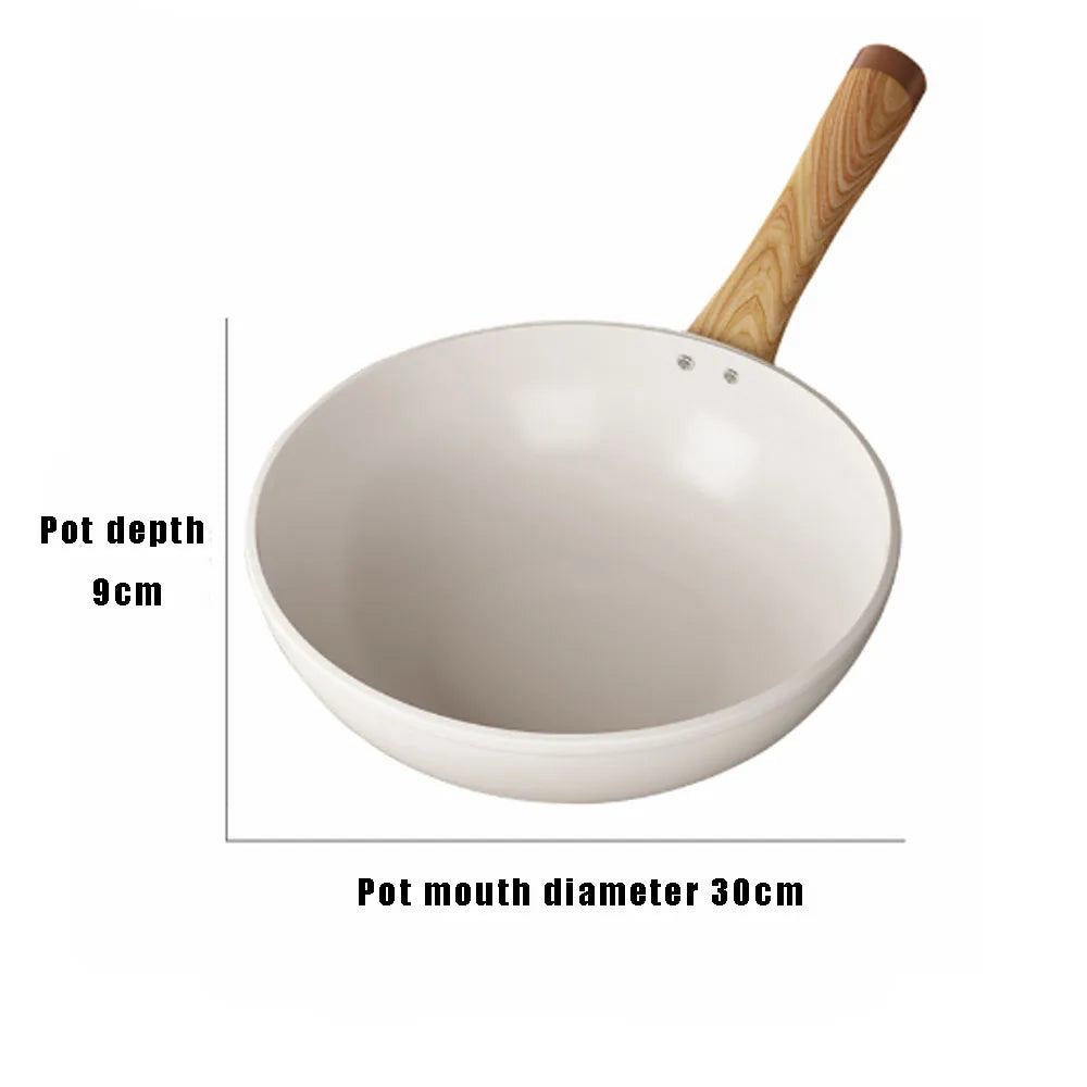 30cm Ceramic Wok Frying Pan - Non-Stick Skillet for Induction & Gas Stove