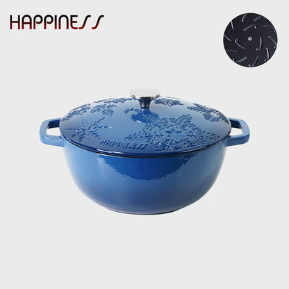 28cm Enameled Cast Iron Dutch Oven 6Qt Cast Iron Casserole Dish with Lid for Bread Baking And Stew Kitchen Cookware Braised Pot