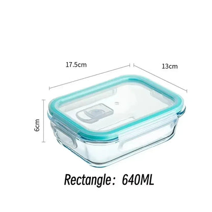 Glass Lunch Box Food Storage Containers, Meal Prep , Airtight Bento Box, for Microwave, Oven, Freezer and Dishwasher, BPA Free