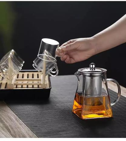 Glass Teapot with Infuser - Tea Set Kettle Maker for Loose Leaf Tea