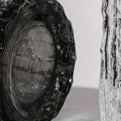 25cm Glacier Glass Vase - Transparent Flower Arrangement Vase for Living Room