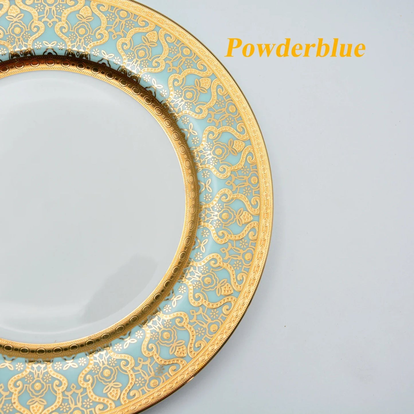Luxury Gold Rim Ceramic Plates Sets China Porcelain Gold Dinner Set Royal Tableware Gold Tableware